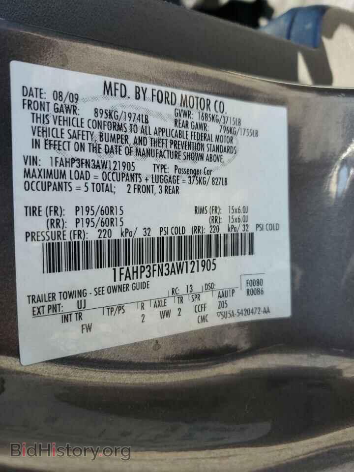 2010 FORD FOCUS - VIN: 1FAHP3FN3AW121905 - Фото 12