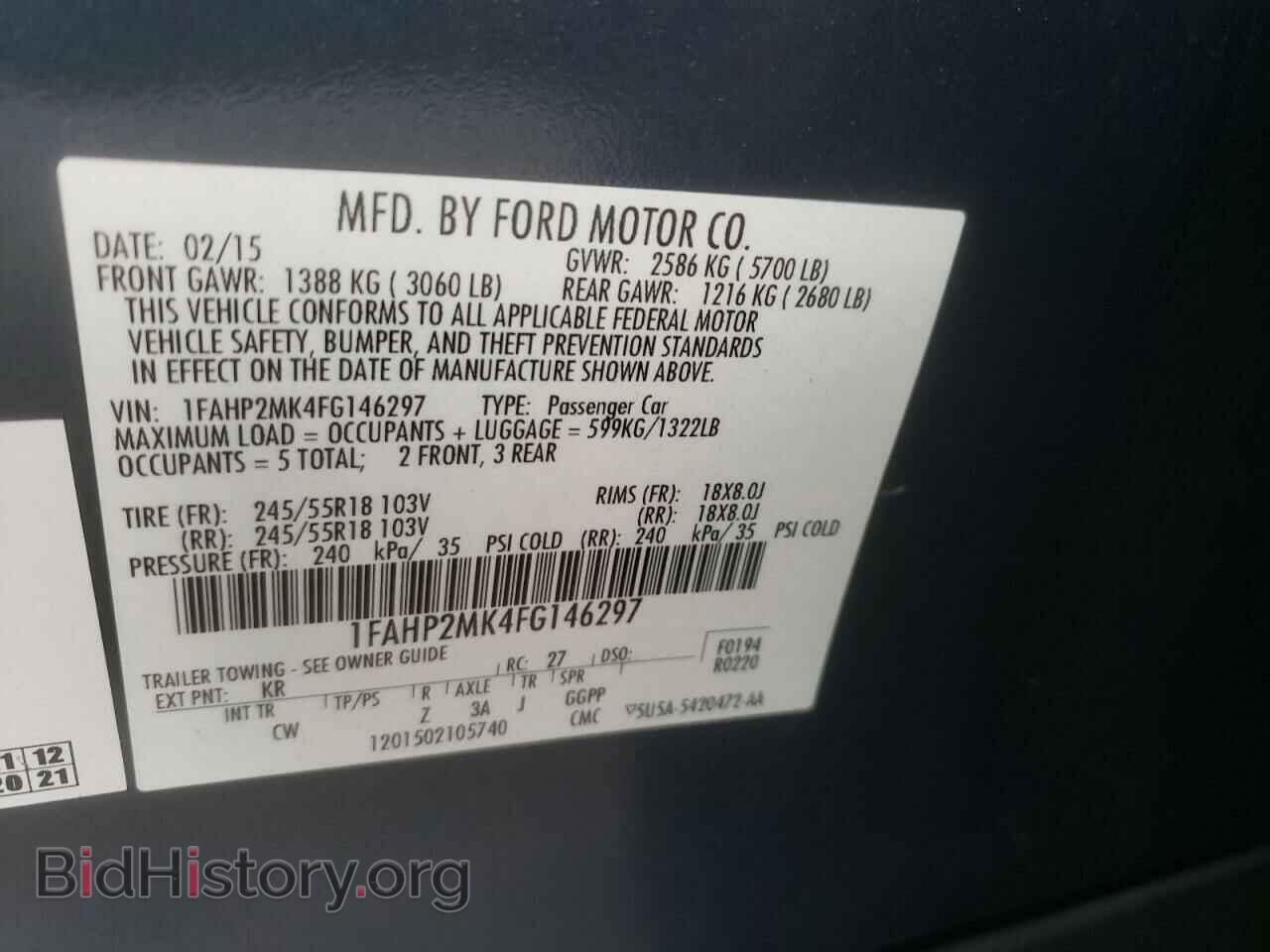 2015 FORD TAURUS - VIN: 1FAHP2MK4FG146297 - Фото 10
