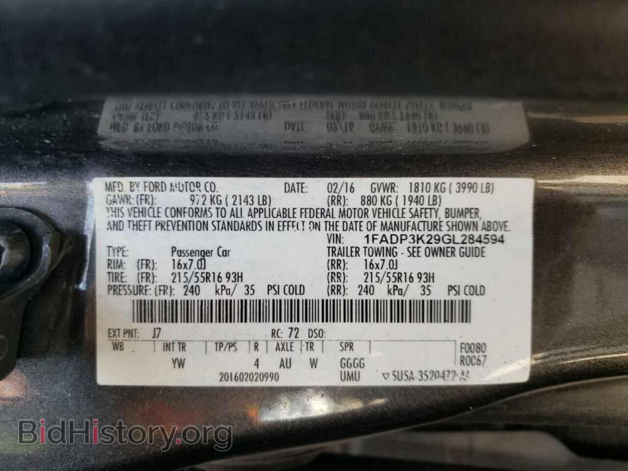 2016 FORD FOCUS - VIN: 1FADP3K29GL284594 - Фото 12