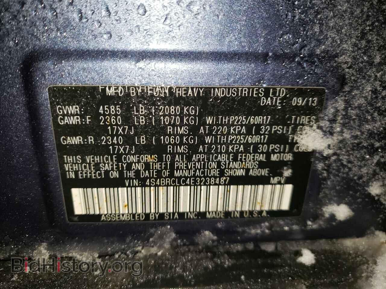 2014 SUBARU OUTBACK - VIN: 4S4BRCLC4E3238487 - Photo 10