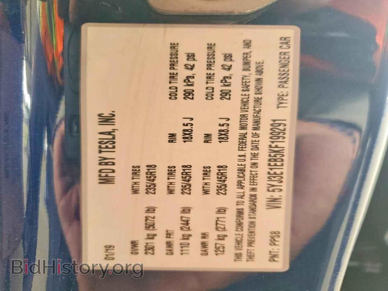 2019 TESLA MODEL 3 - VIN: 5YJ3E1EB5KF199291 - Photo 12