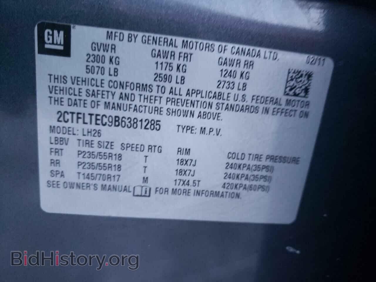2011 GMC TERRAIN - VIN: 2CTFLTEC9B6381285 - Фото 10