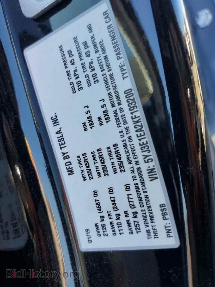 2019 TESLA MODEL 3 - VIN: 5YJ3E1EA2KF193200 - Фото 13