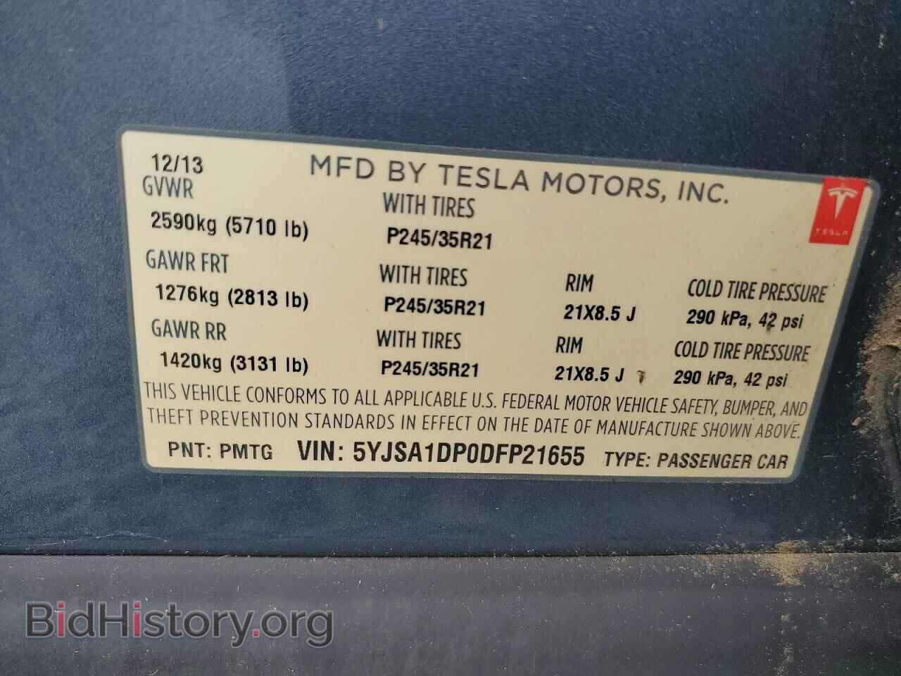 2013 TESLA MODEL S - VIN: 5YJSA1DP0DFP21655 - Photo 12