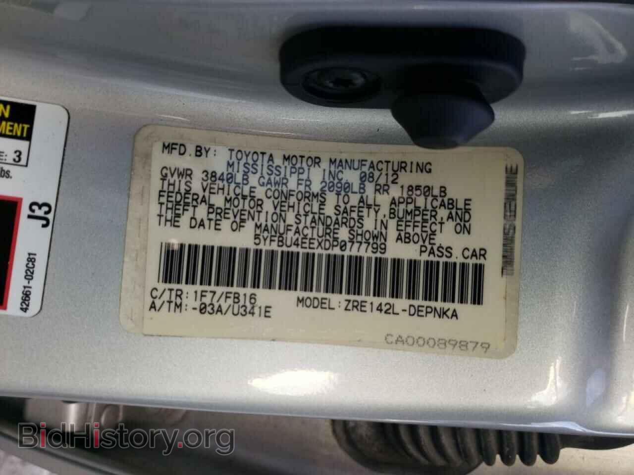 2013 TOYOTA COROLLA - VIN: 5YFBU4EEXDP077799 - Фото 10