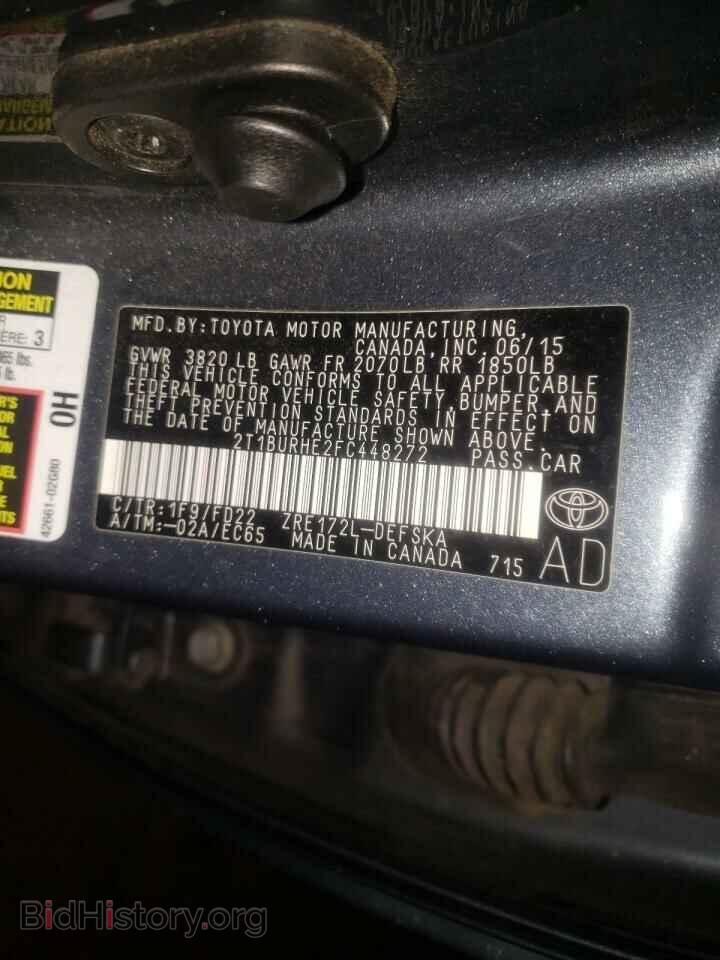 2015 TOYOTA COROLLA - VIN: 2T1BURHE2FC448272 - Фото 10