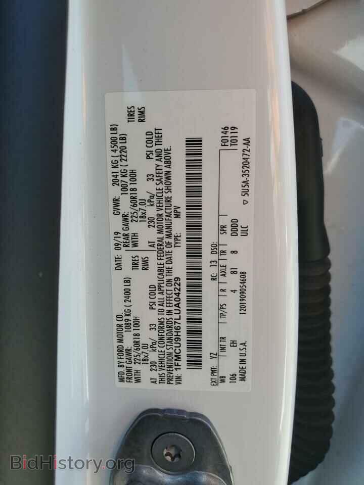 2020 FORD ESCAPE - VIN: 1FMCU9H67LUA04229 - Фото 13