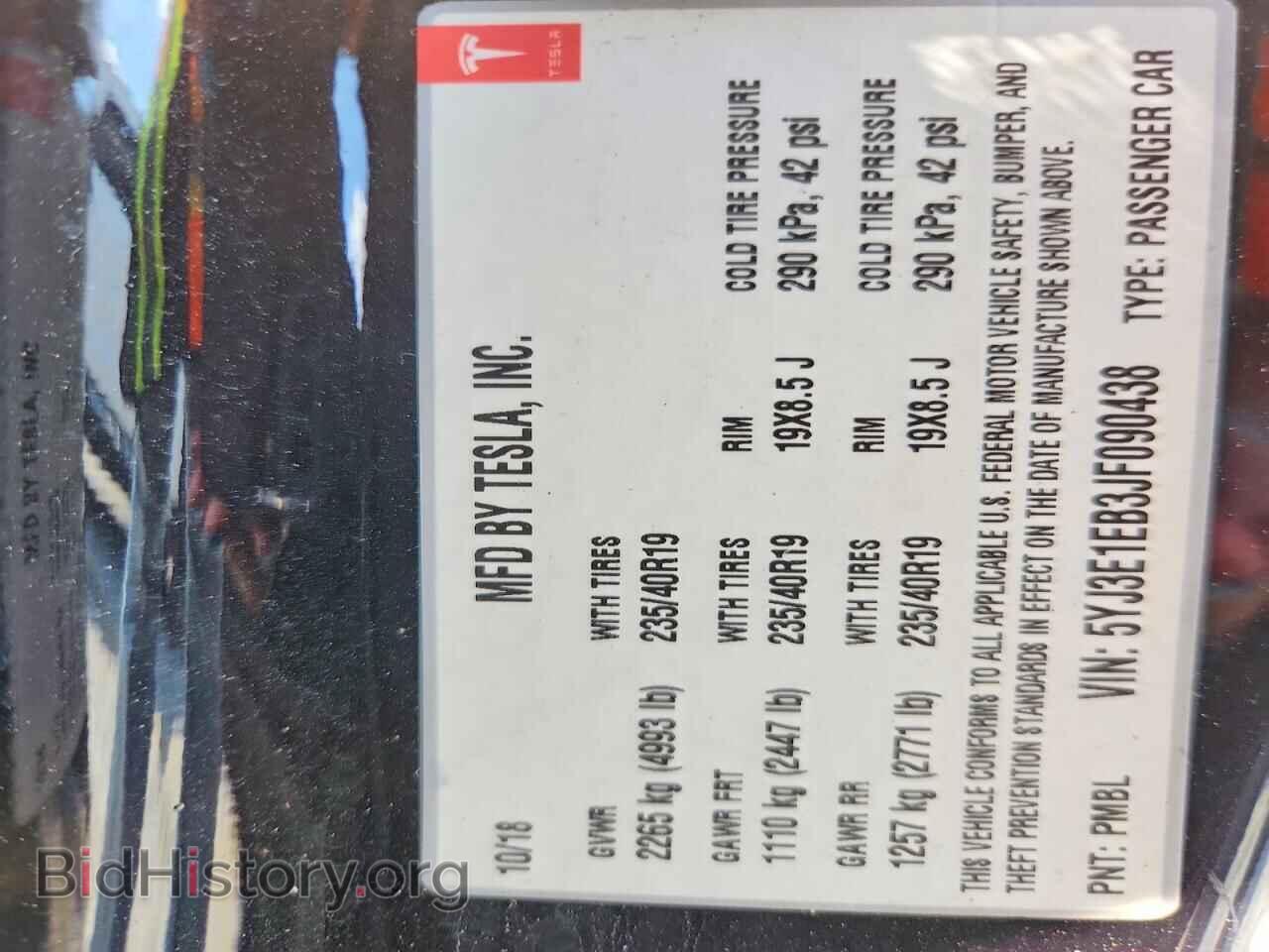 2018 TESLA MODEL 3 - VIN: 5YJ3E1EB3JF090438 - Photo 12