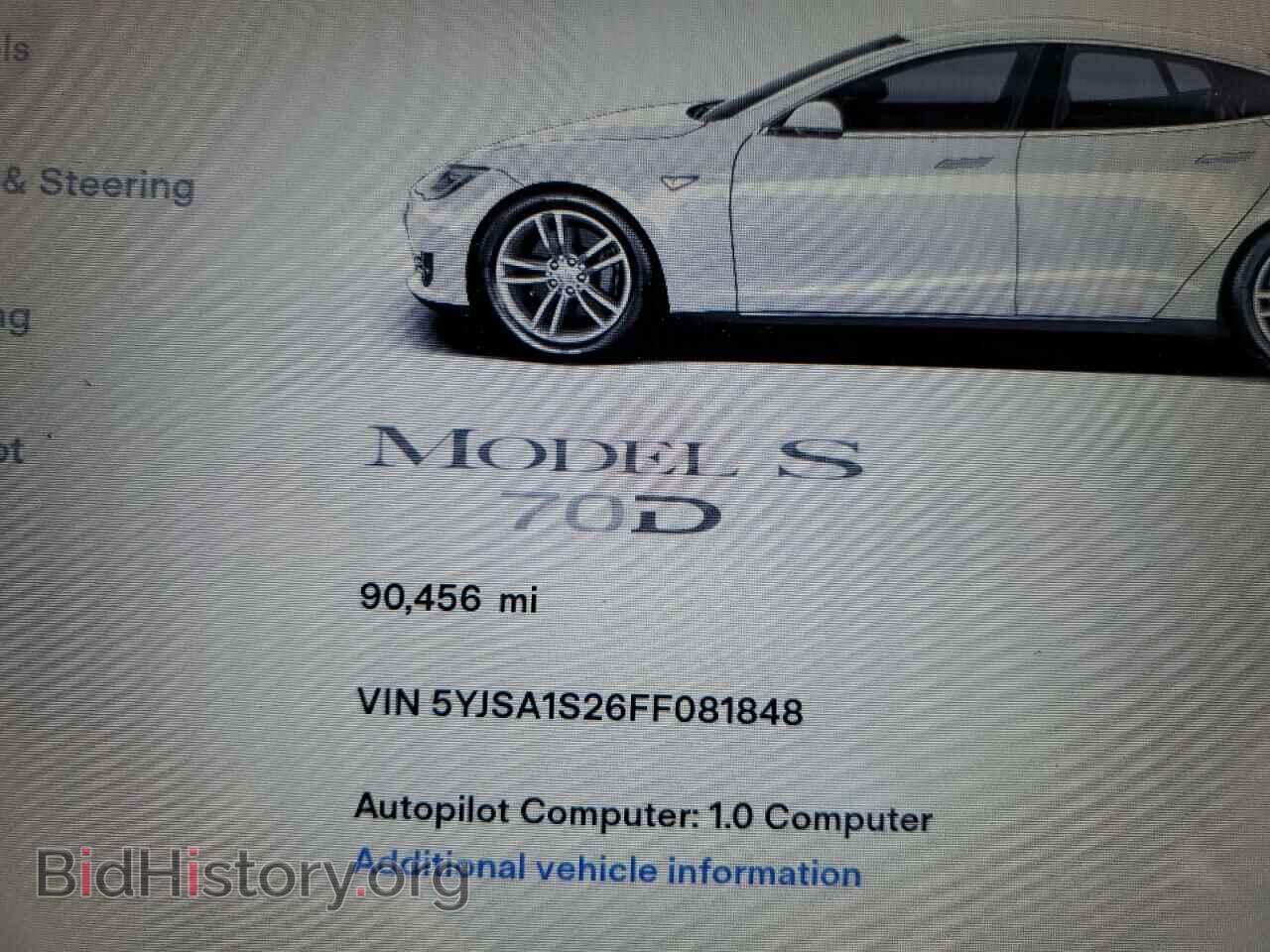 2015 TESLA MODEL S - VIN: 5YJSA1S26FF081848 - Photo 9
