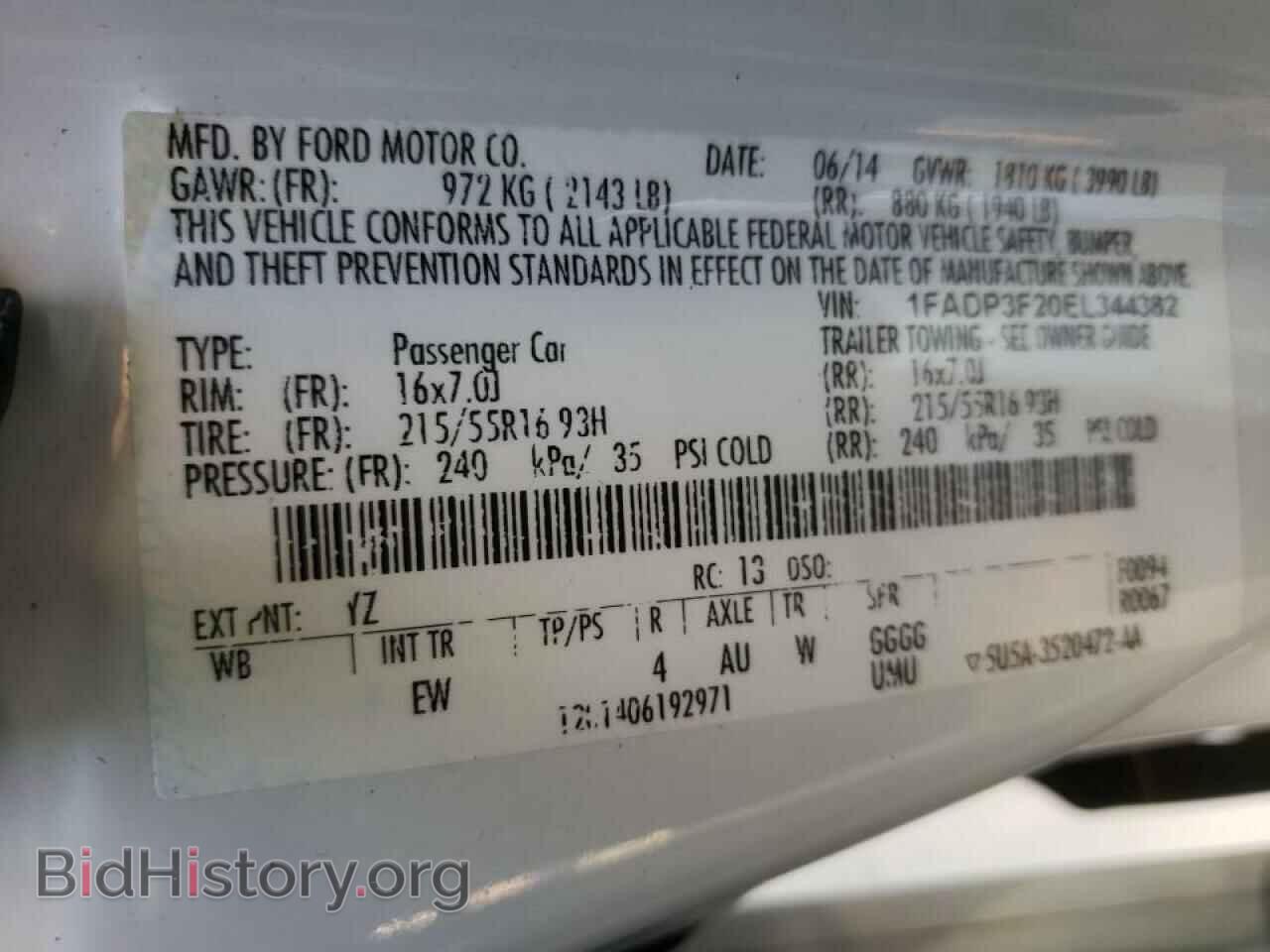 2014 FORD FOCUS - VIN: 1FADP3F20EL344382 - Фото 10