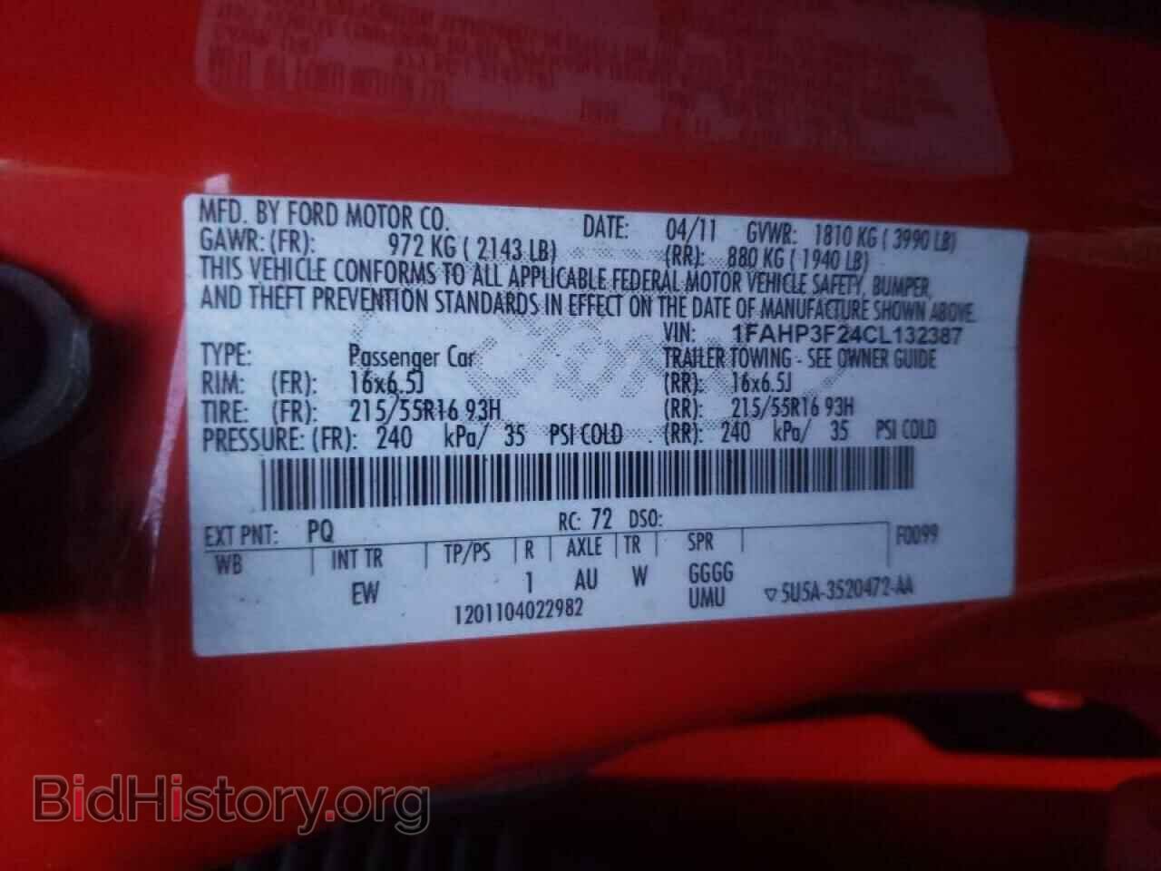 2012 FORD FOCUS - VIN: 1FAHP3F24CL132387 - Фото 10