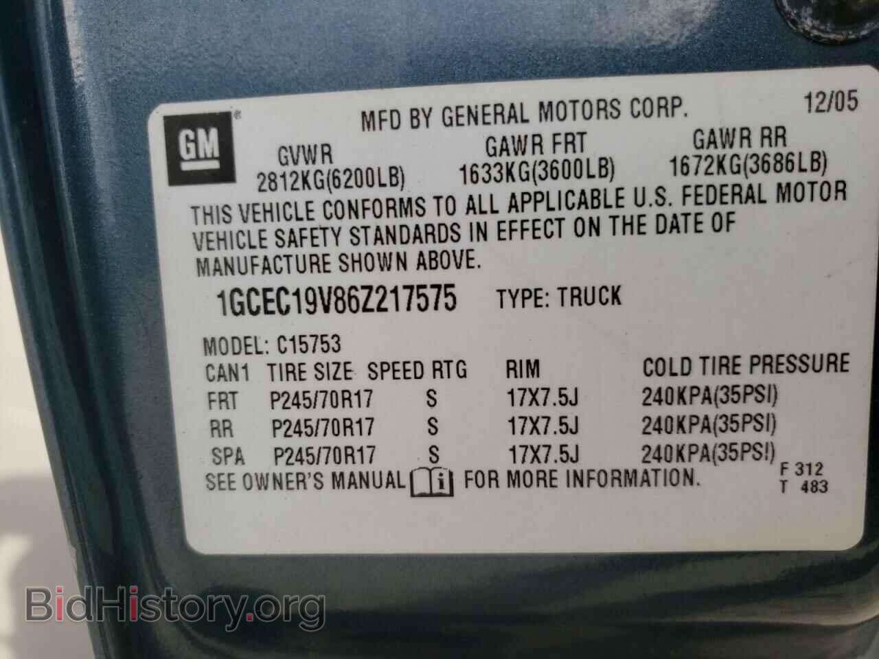 2006 CHEVROLET SILVERADO - VIN: 1GCEC19V86Z217575 - Фото 10
