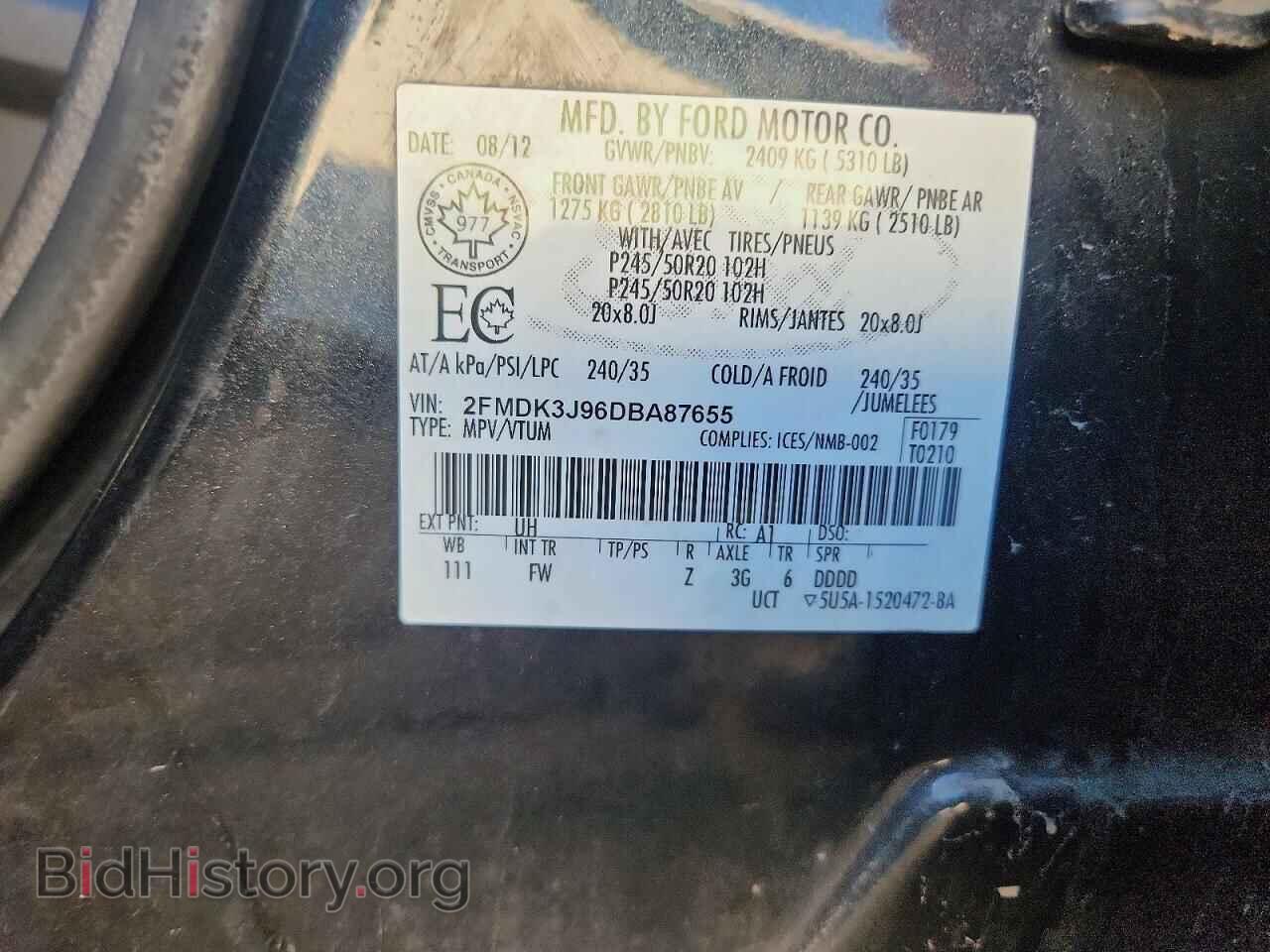 2013 FORD EDGE - VIN: 2FMDK3J96DBA87655 - Фото 13