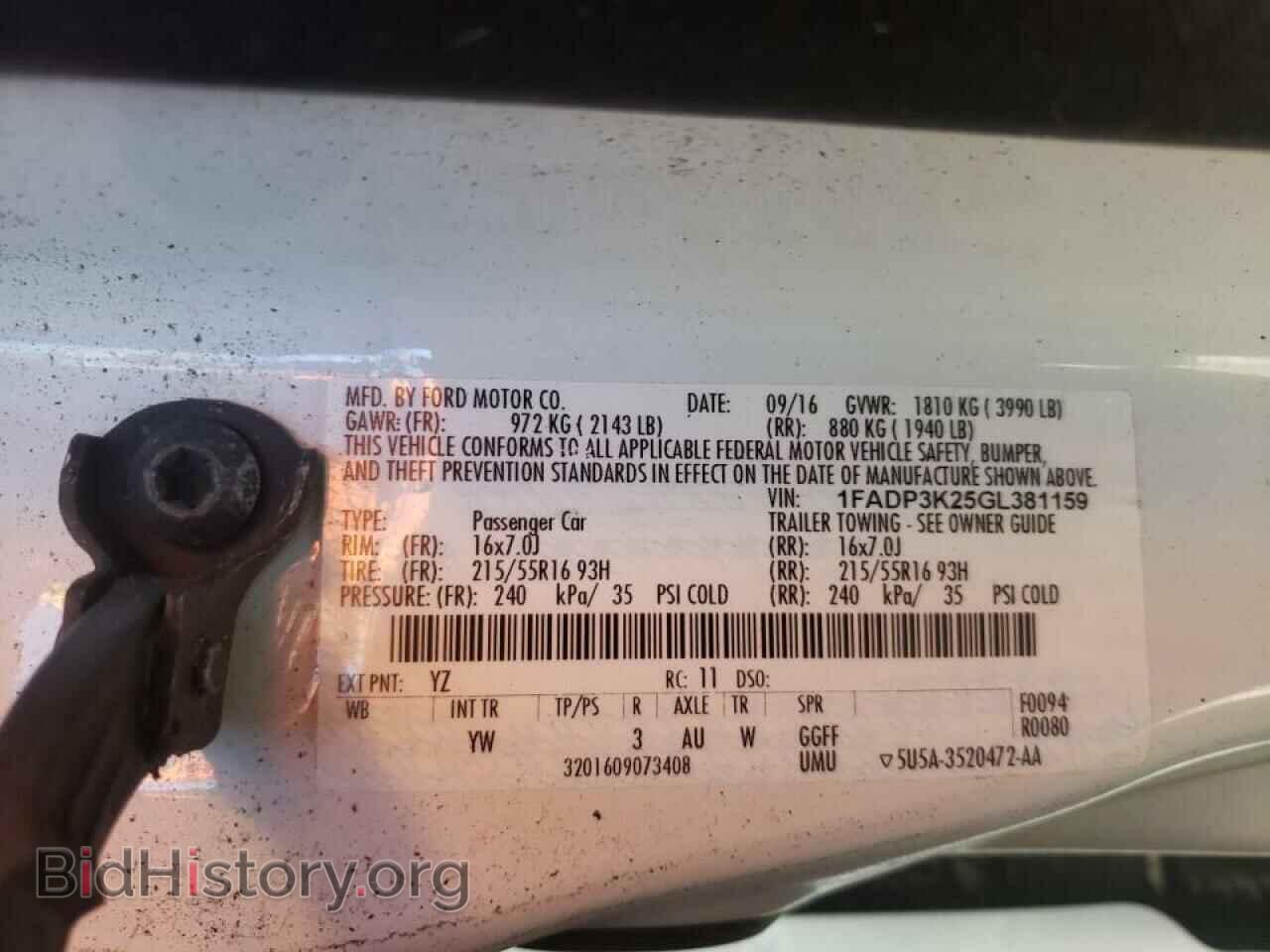 2016 FORD FOCUS - VIN: 1FADP3K25GL381159 - Photo 10