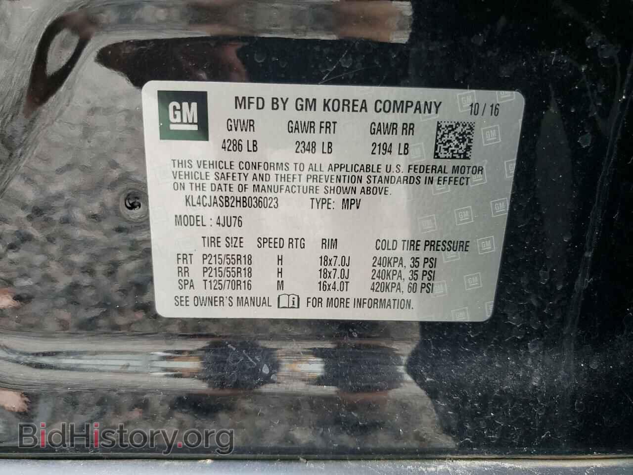 2017 BUICK ENCORE - VIN: KL4CJASB2HB036023 - Фото 13