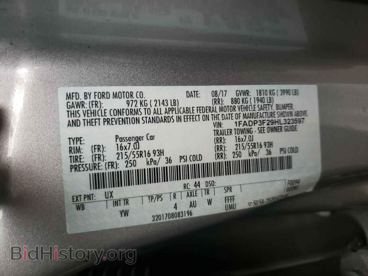 2017 FORD FOCUS - VIN: 1FADP3F29HL323597 - Фото 10