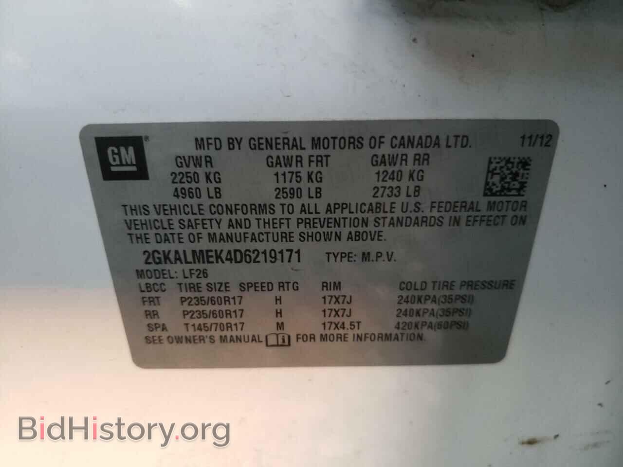 2013 GMC TERRAIN - VIN: 2GKALMEK4D6219171 - Photo 10