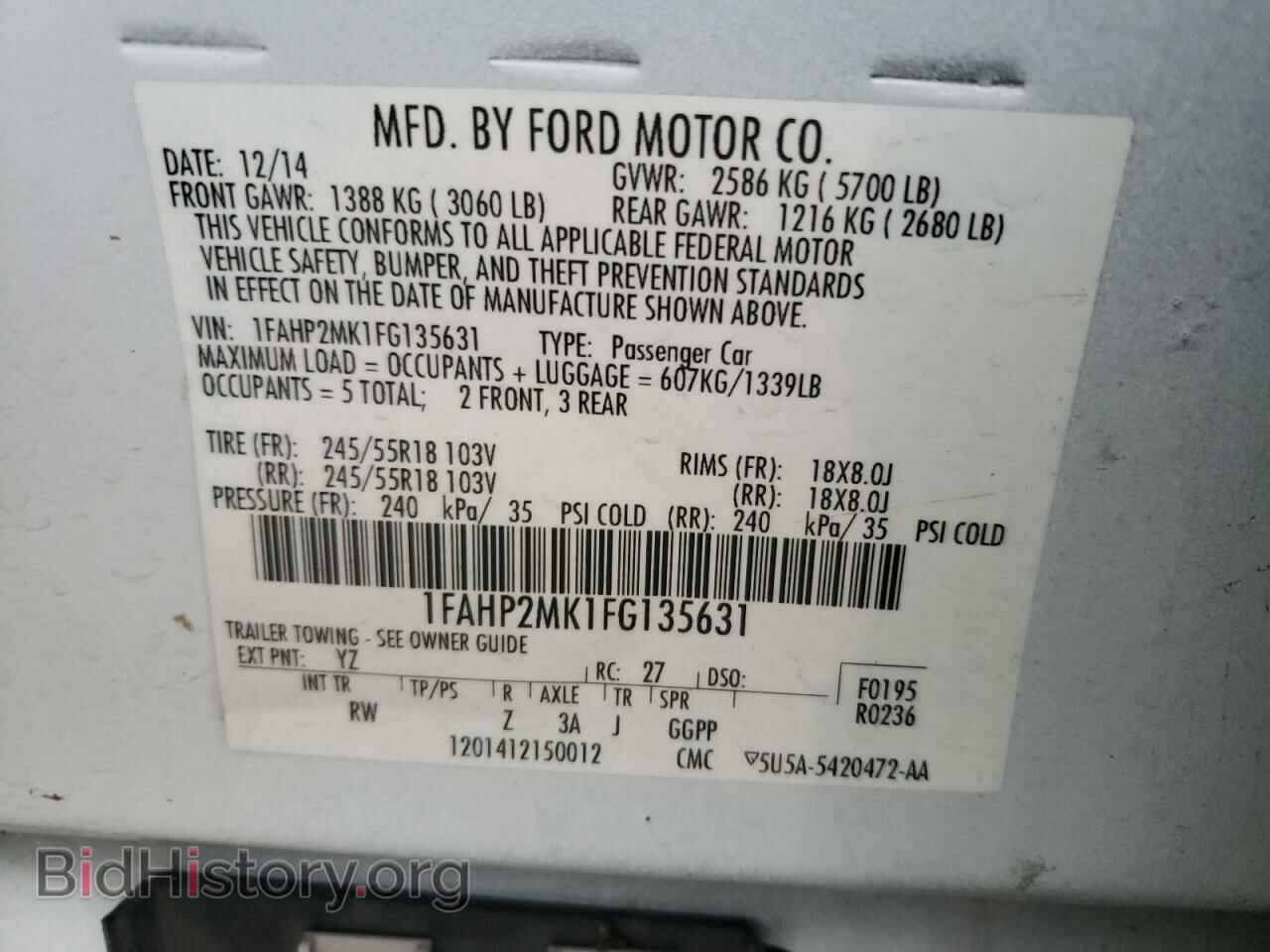 2015 FORD TAURUS - VIN: 1FAHP2MK1FG135631 - Фото 12