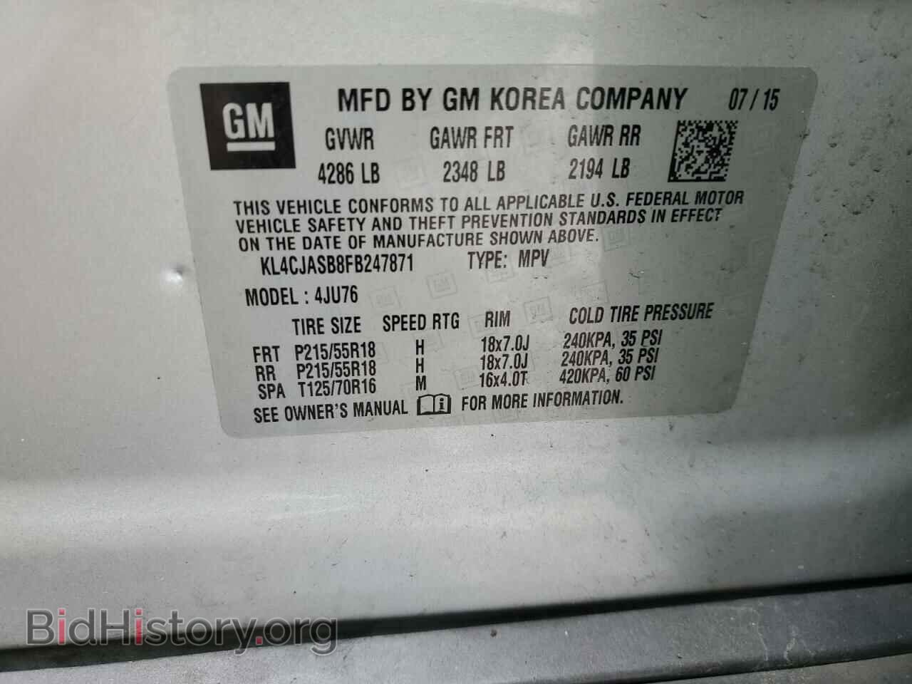 2015 BUICK ENCORE - VIN: KL4CJASB8FB247871 - Photo 13
