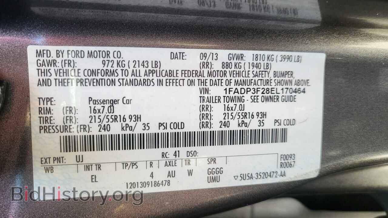 2014 FORD FOCUS - VIN: 1FADP3F28EL170464 - Фото 10