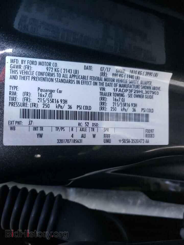 2017 FORD FOCUS - VIN: 1FADP3F29HL307903 - Фото 10