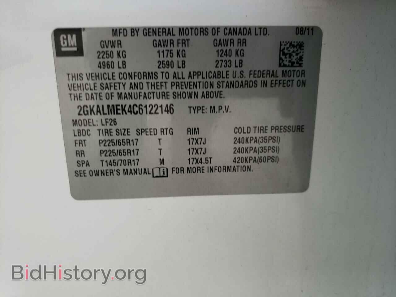 2012 GMC TERRAIN - VIN: 2GKALMEK4C6122146 - Photo 10