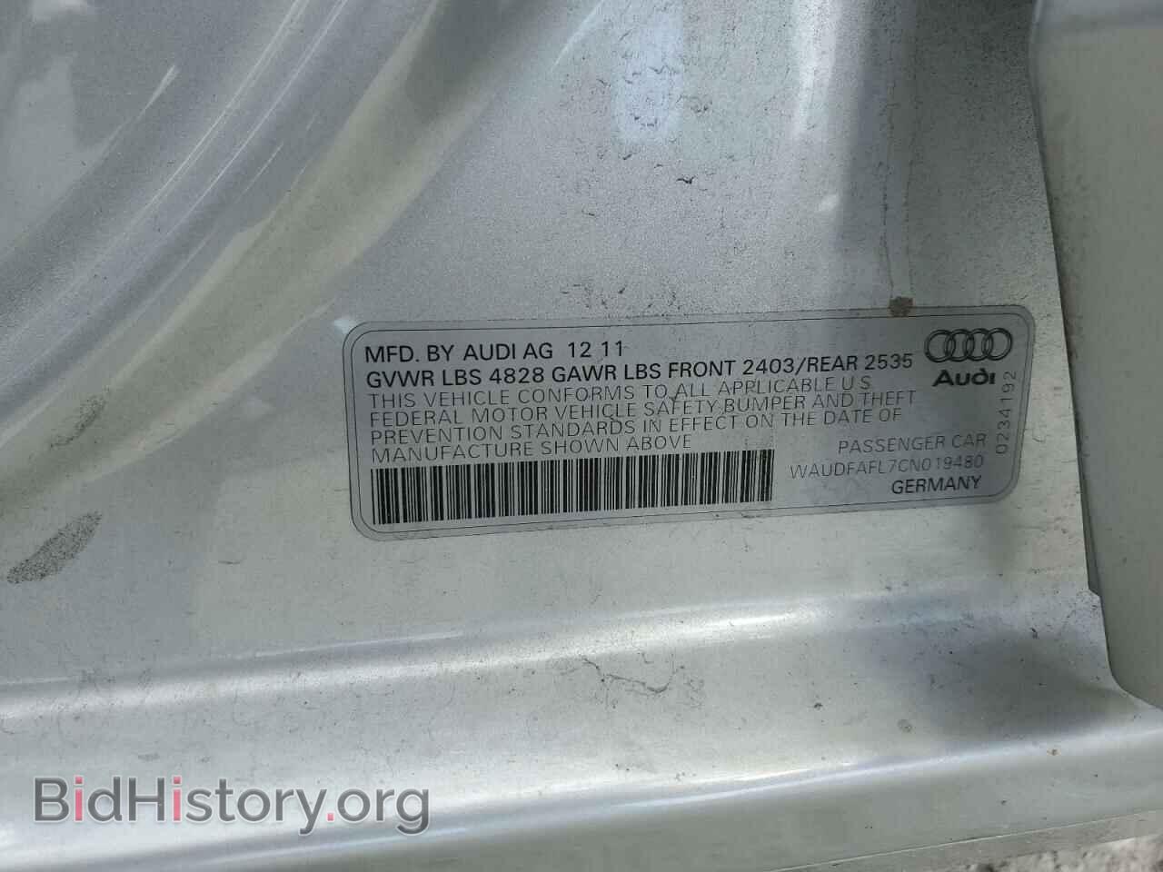 2012 AUDI A4 - VIN: WAUDFAFL7CN019480 - Фото 12