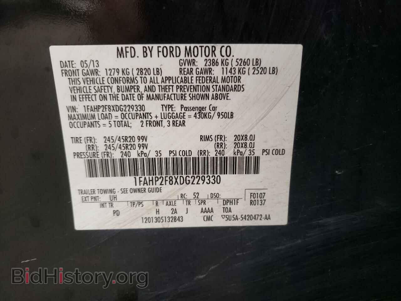 2013 FORD TAURUS - VIN: 1FAHP2F8XDG229330 - Фото 10