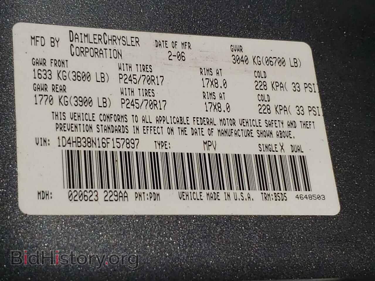 2006 DODGE DURANGO - VIN: 1D4HB38N16F157897 - Фото 10
