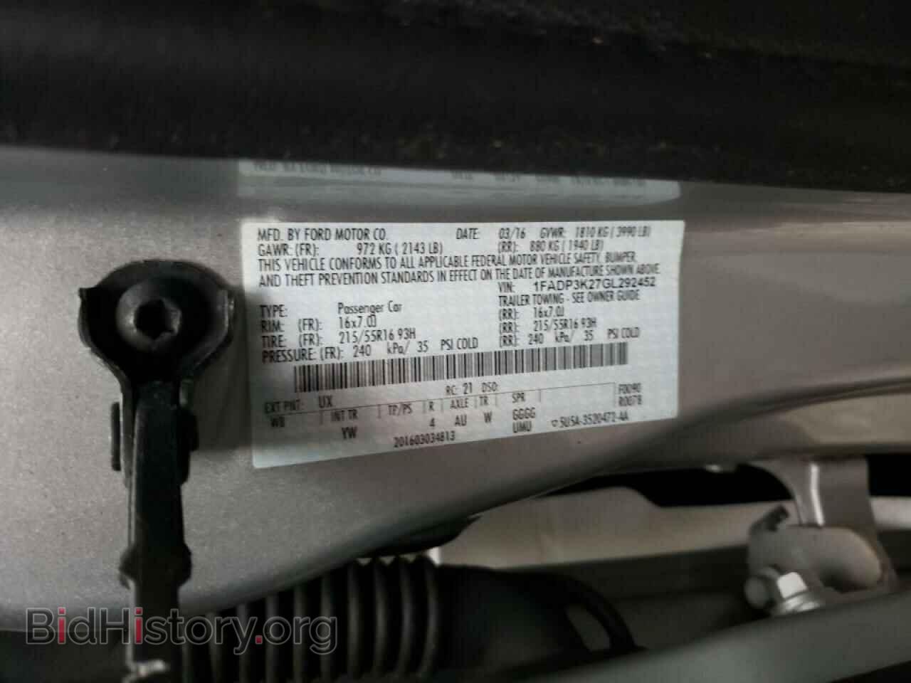 2016 FORD FOCUS - VIN: 1FADP3K27GL292452 - Фото 10