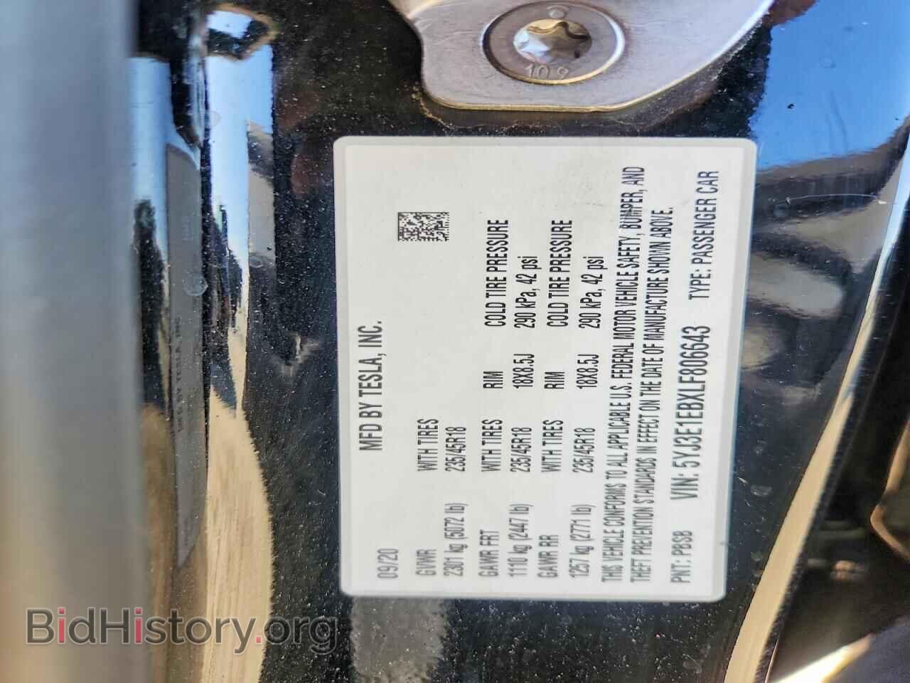 2020 TESLA MODEL 3 - VIN: 5YJ3E1EBXLF806643 - Photo 12
