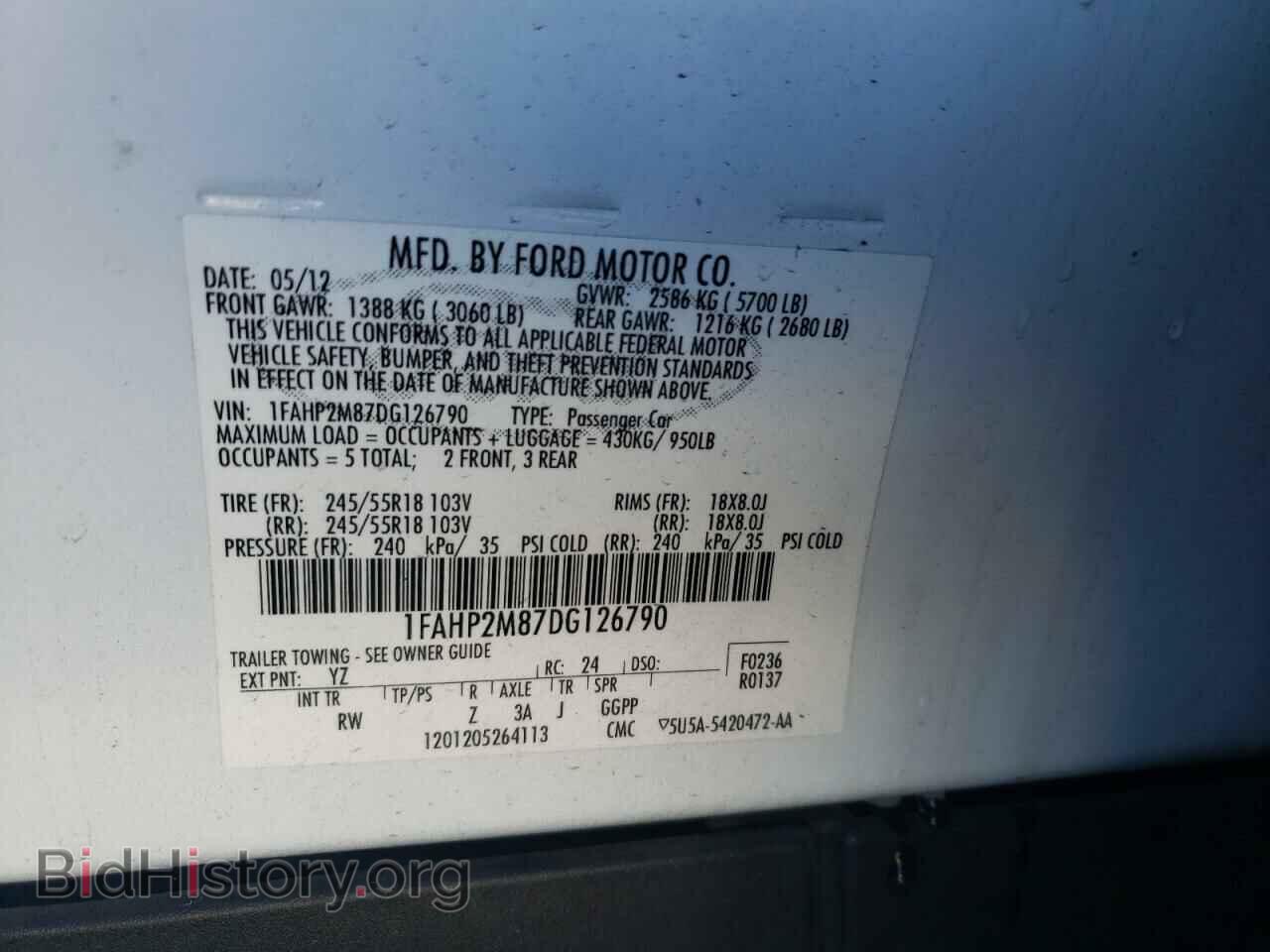 2013 FORD TAURUS - VIN: 1FAHP2M87DG126790 - Фото 10
