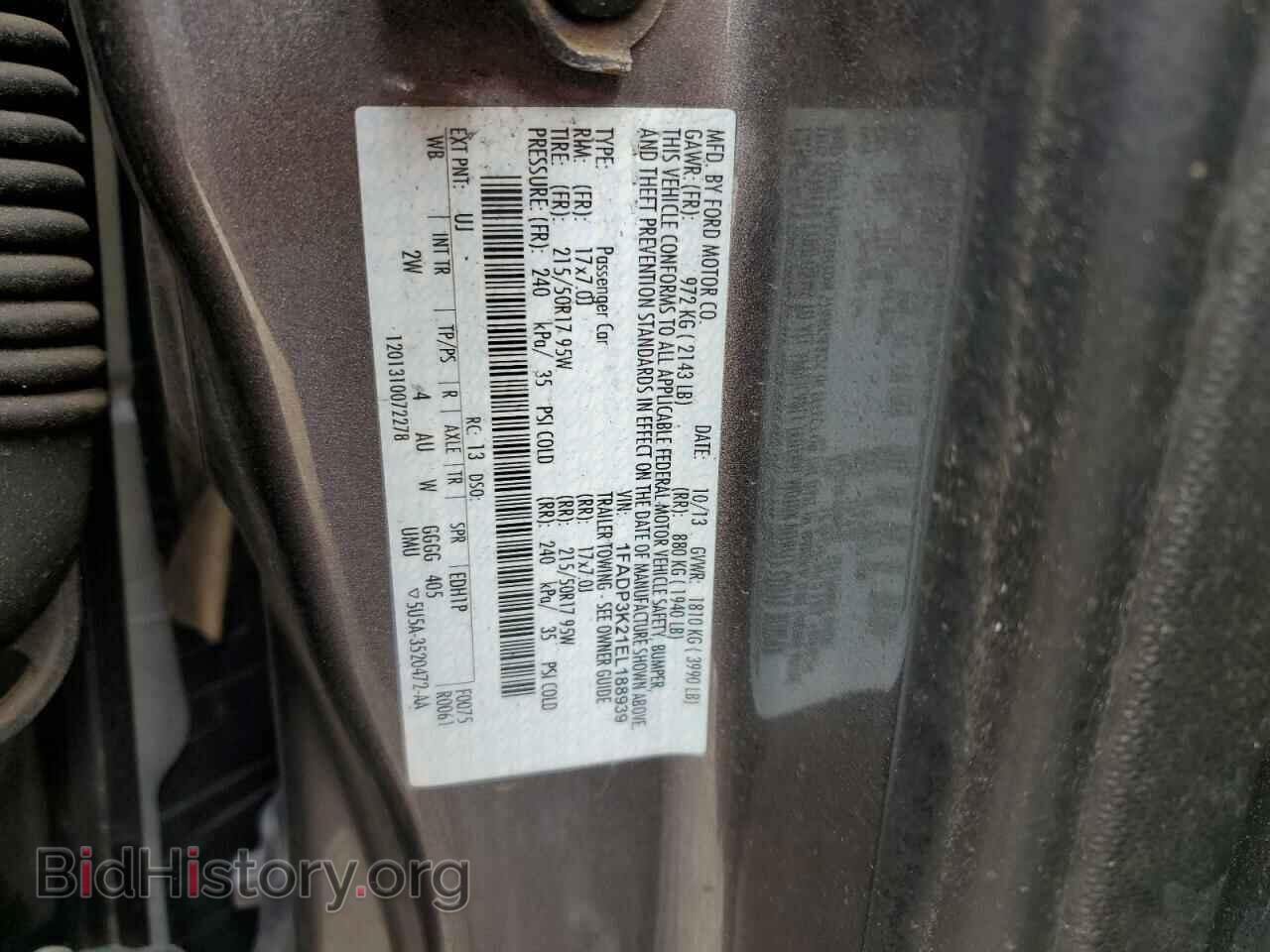 2014 FORD FOCUS - VIN: 1FADP3K21EL188939 - Фото 12