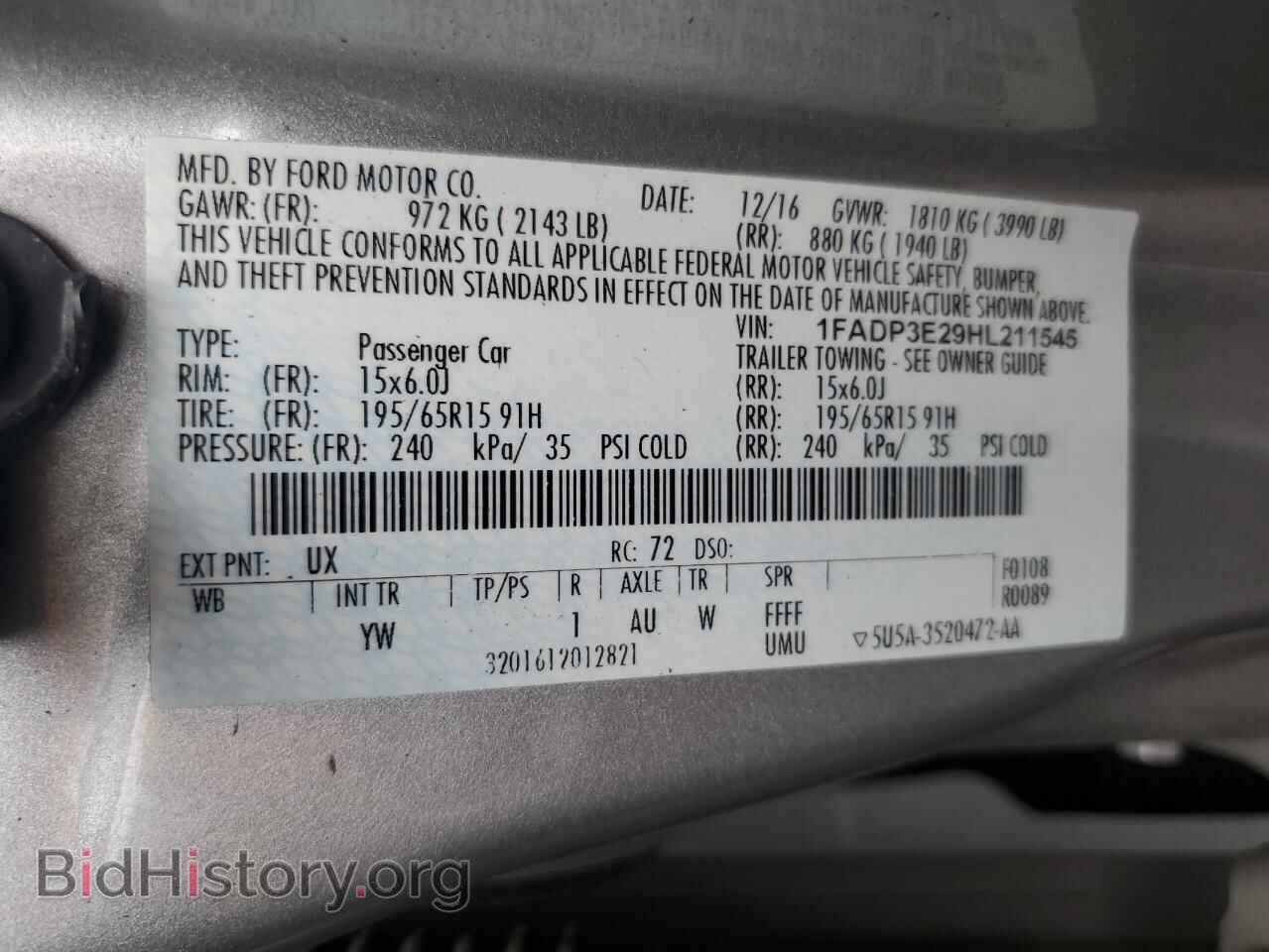 2017 FORD FOCUS - VIN: 1FADP3E29HL211545 - Photo 12