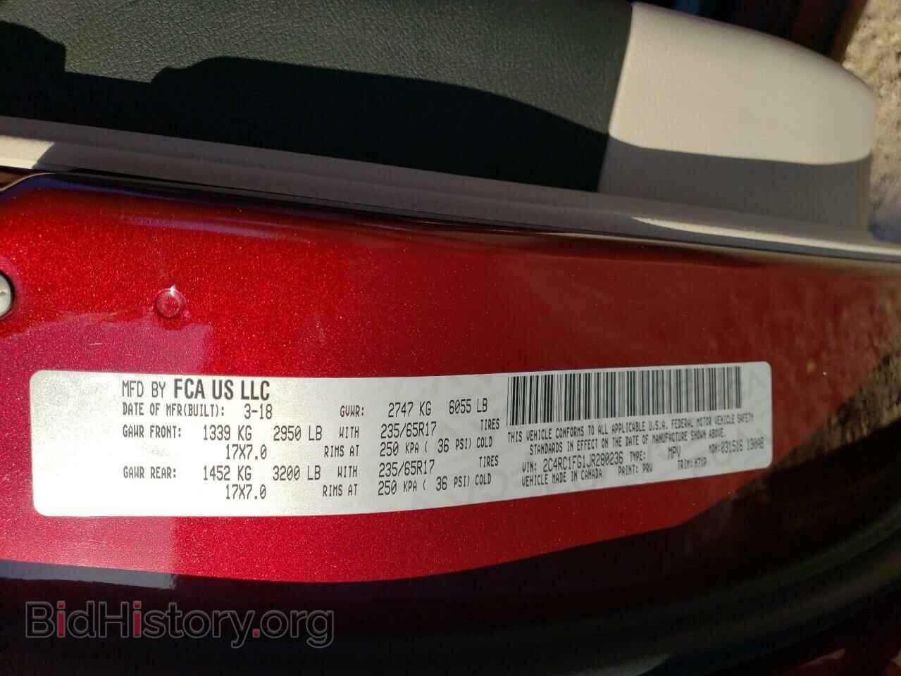 2018 CHRYSLER PACIFICA - VIN: 2C4RC1FG1JR280236 - Photo 13