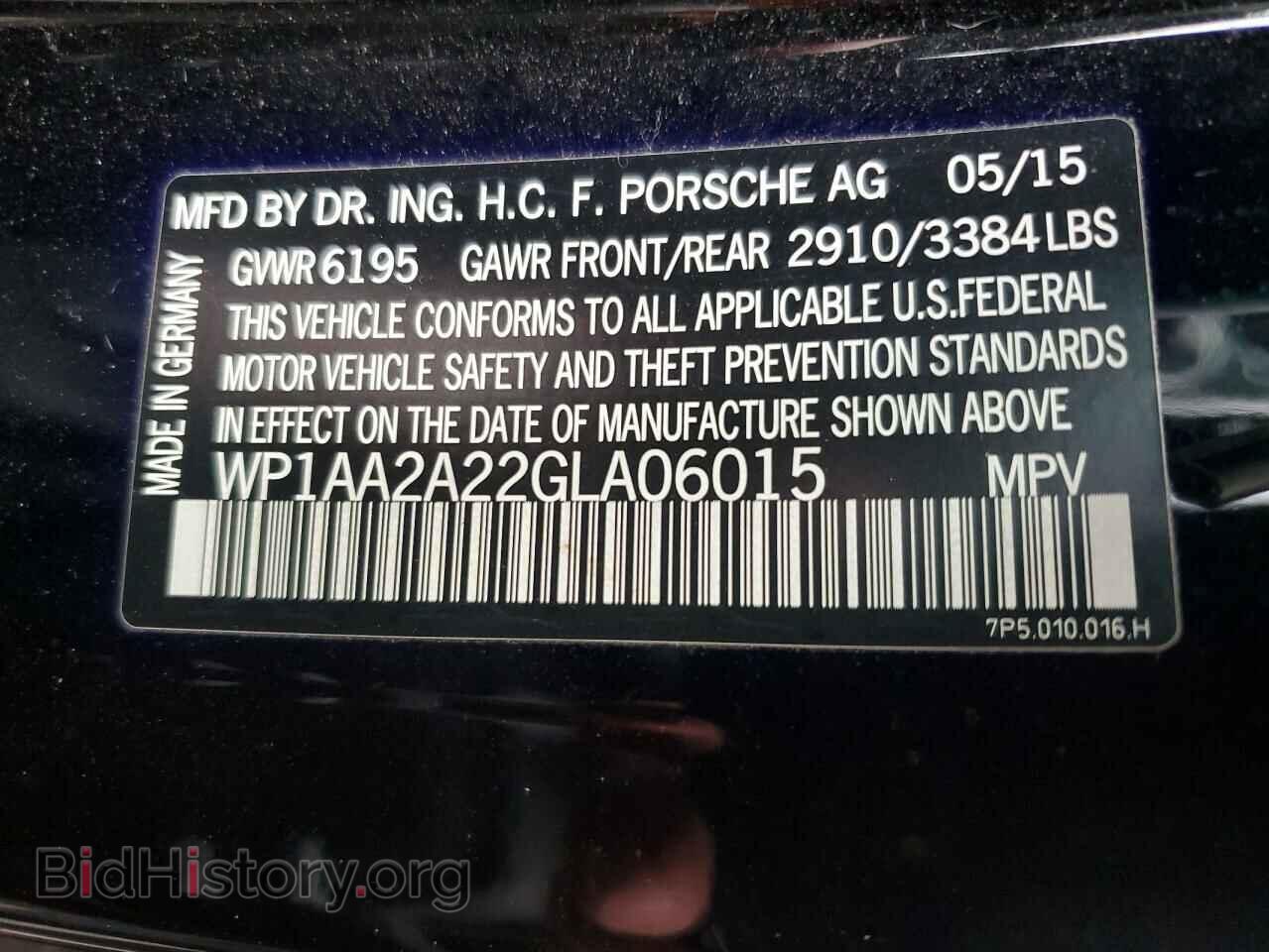 2016 PORSCHE CAYENNE - VIN: WP1AA2A22GLA06015 - Фото 12