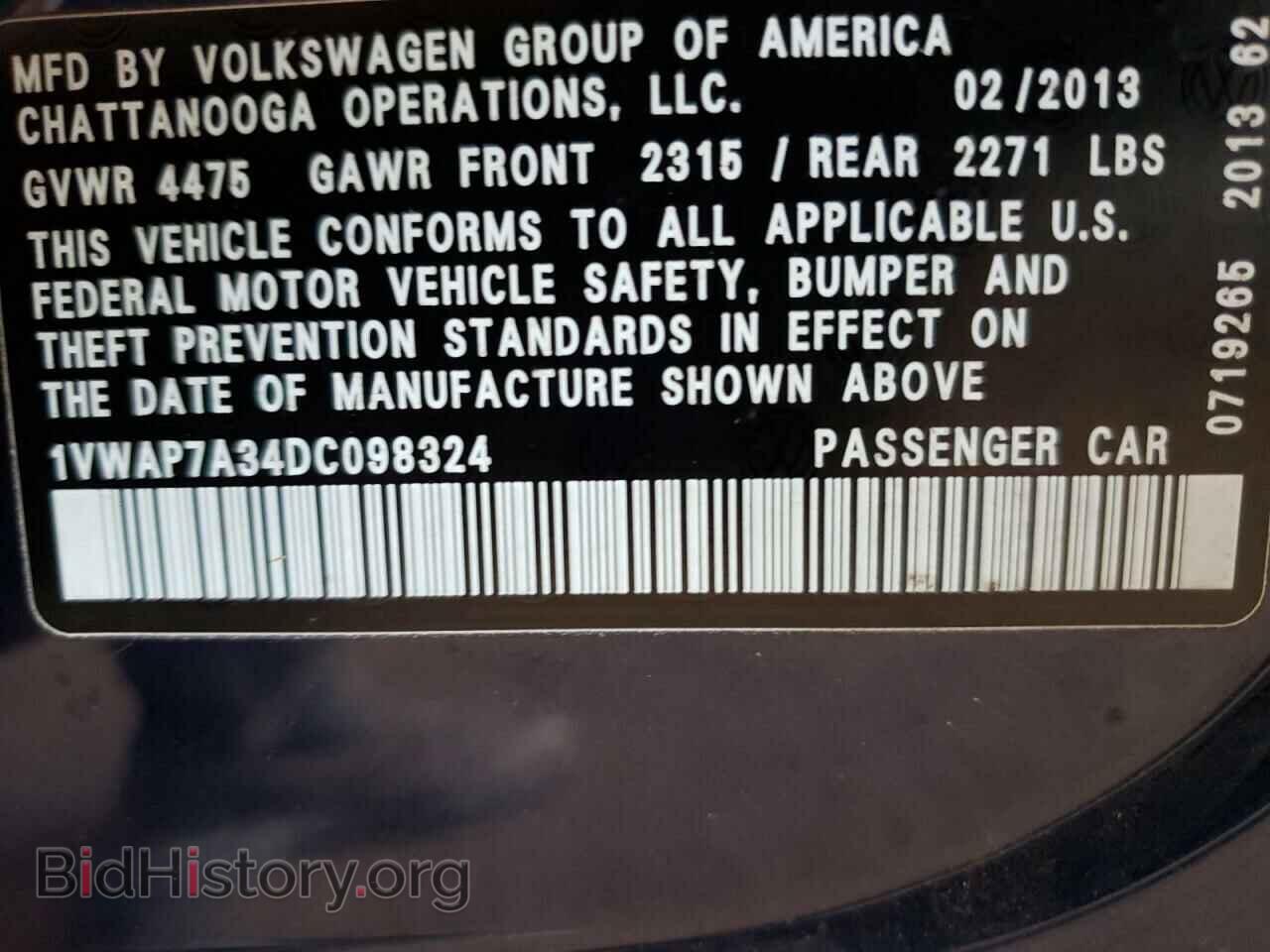 2013 VOLKSWAGEN PASSAT - VIN: 1VWAP7A34DC098324 - Фото 10