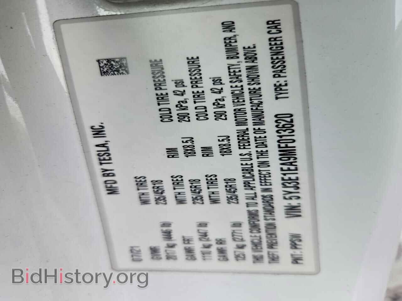 2021 TESLA MODEL 3 - VIN: 5YJ3E1EA9MF013620 - Photo 12