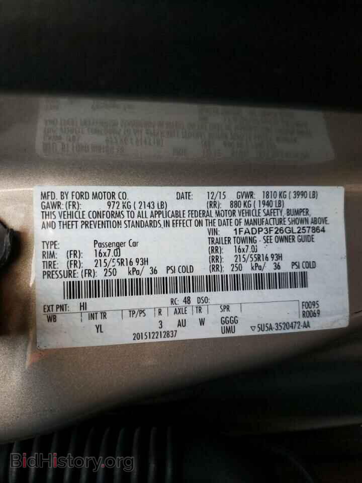 2016 FORD FOCUS - VIN: 1FADP3F26GL257864 - Фото 13
