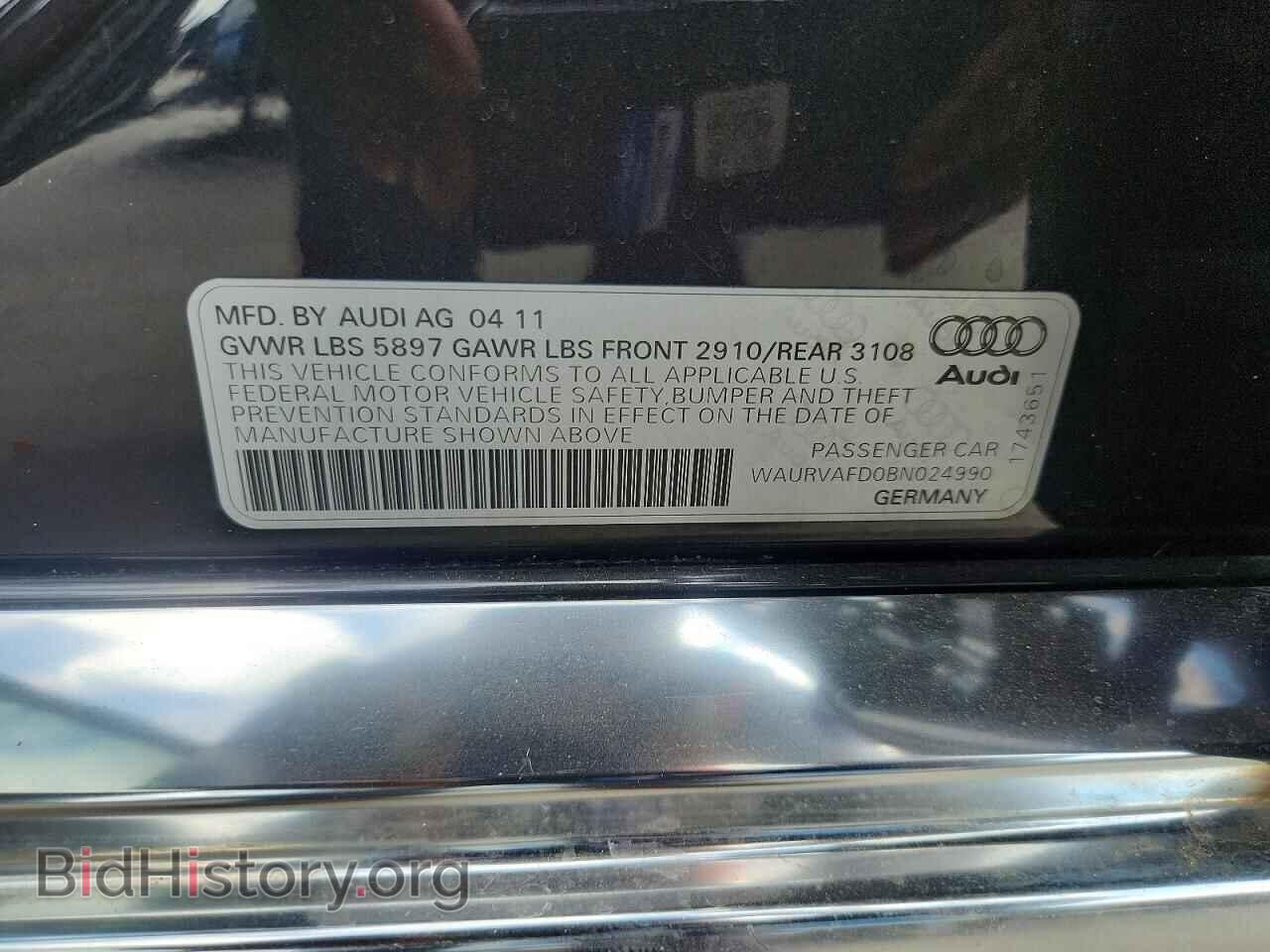 2011 AUDI A8 - VIN: WAURVAFD0BN024990 - Photo 12