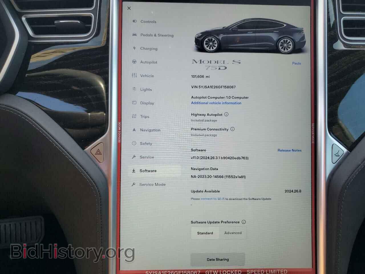 2016 TESLA MODEL S - VIN: 5YJSA1E26GF158067 - Photo 9