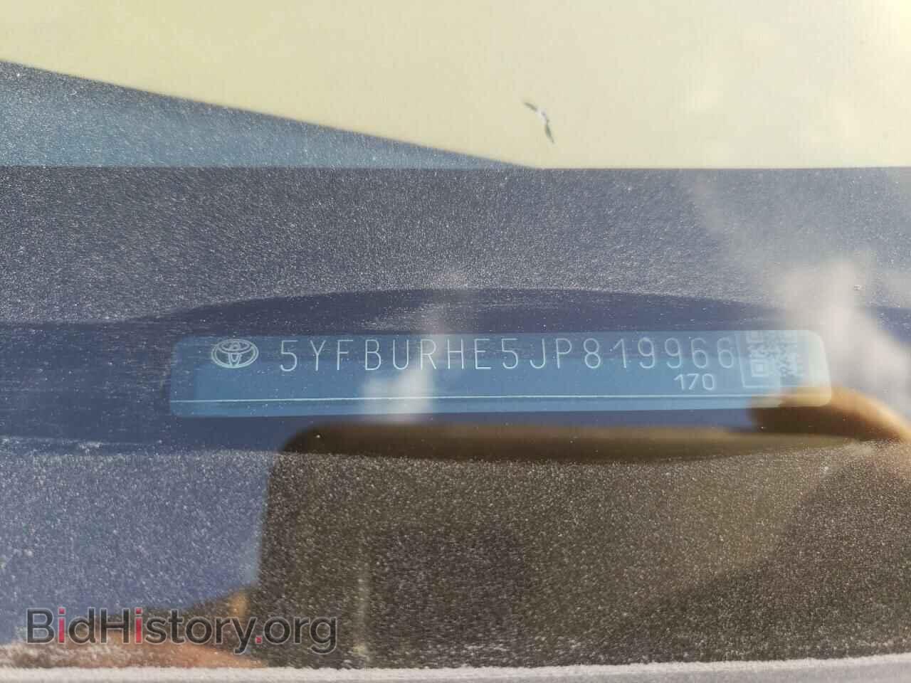 2018 TOYOTA COROLLA - VIN: 5YFBURHE5JP819966 - Фото 10
