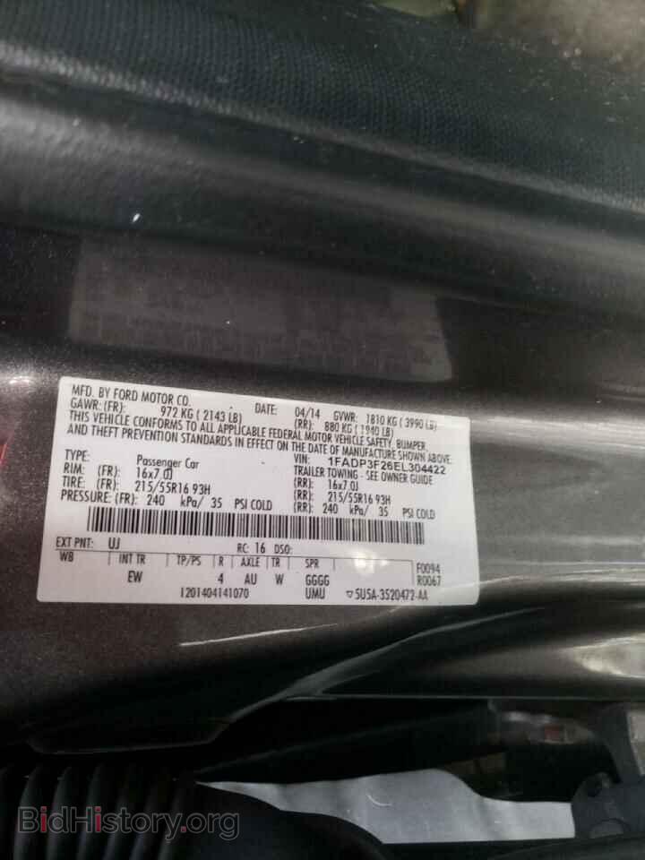 2014 FORD FOCUS - VIN: 1FADP3F26EL304422 - Фото 10