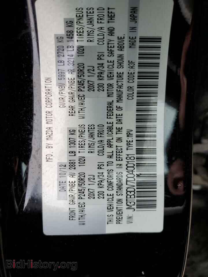 2013 MAZDA CX-9 - VIN: JM3TB3DV7D0400181 - Фото 10
