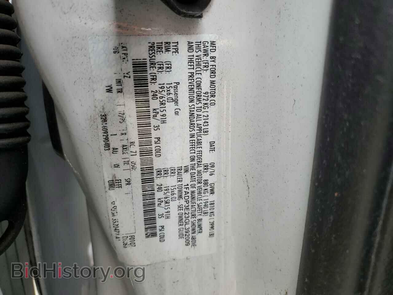 2016 FORD FOCUS - VIN: 1FADP3E23GL392009 - Фото 12