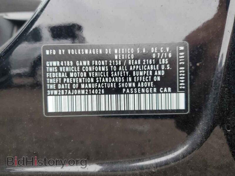2017 Volkswagen JETTA (VIN 3VW2B7AJ0HM214026) — photo 12 of 14