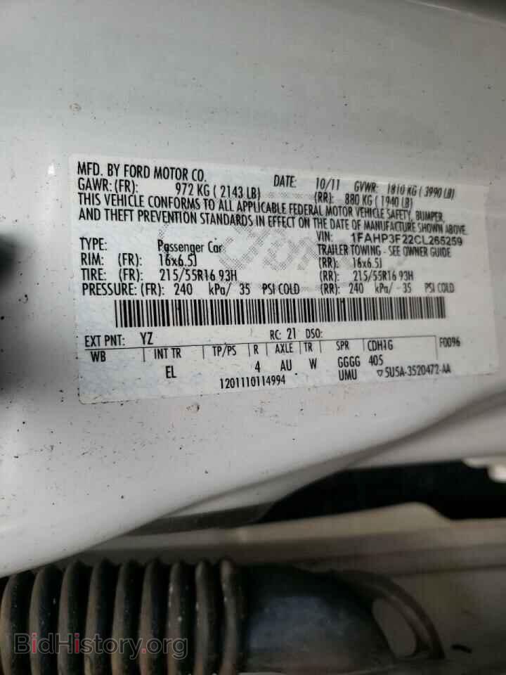 2012 FORD FOCUS - VIN: 1FAHP3F22CL265259 - Photo 10