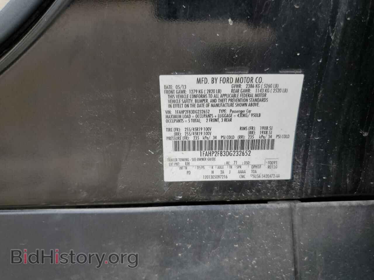 2013 FORD TAURUS - VIN: 1FAHP2F83DG232652 - Фото 12