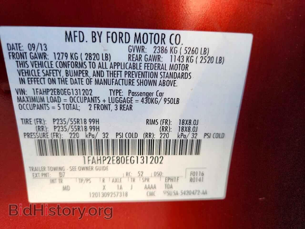 2014 FORD TAURUS - VIN: 1FAHP2E80EG131202 - Photo 13