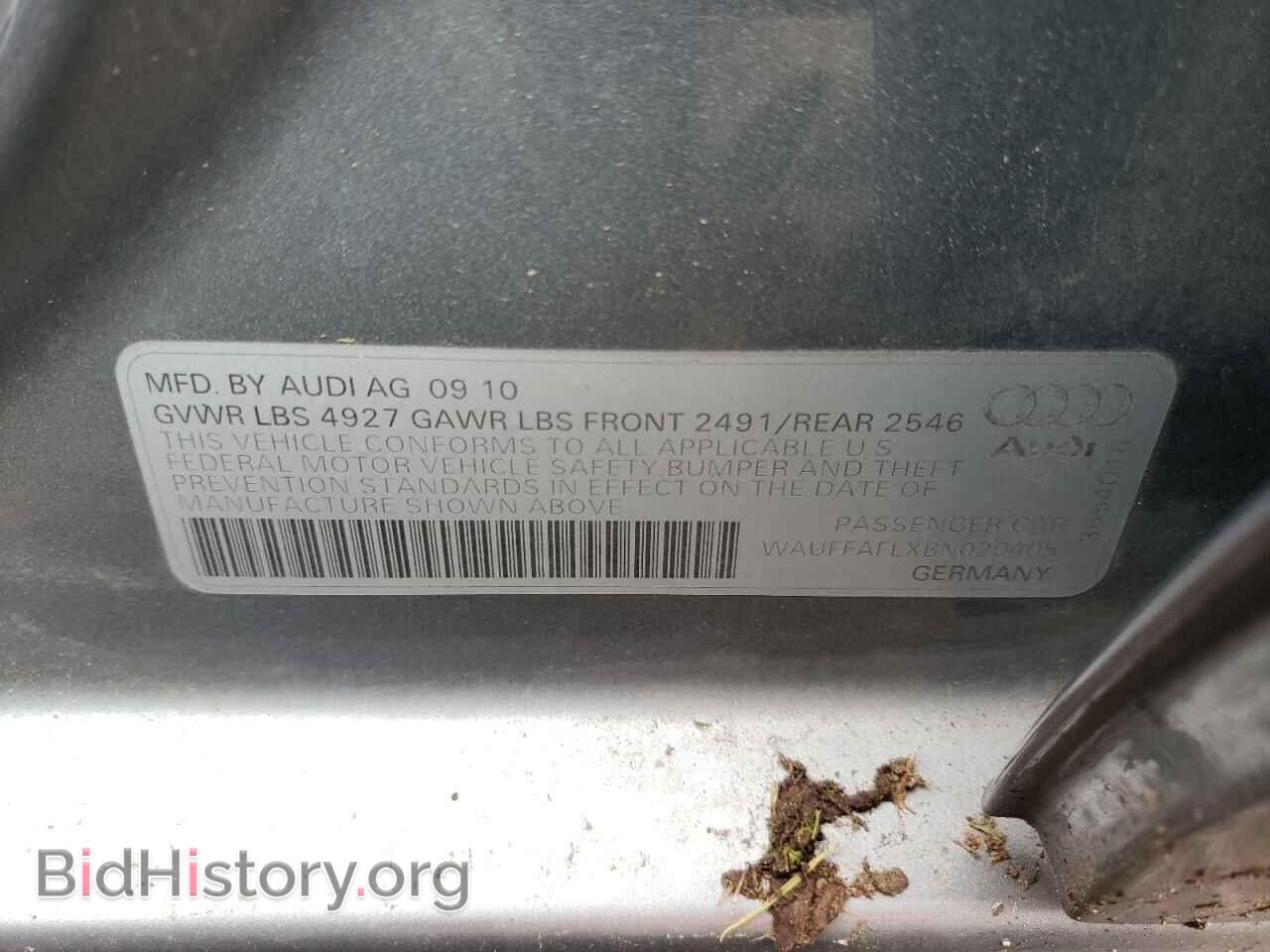 2011 AUDI A4 - VIN: WAUFFAFLXBN020405 - Фото 10